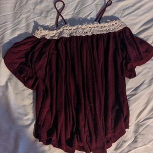 Off the shoulder crop top.